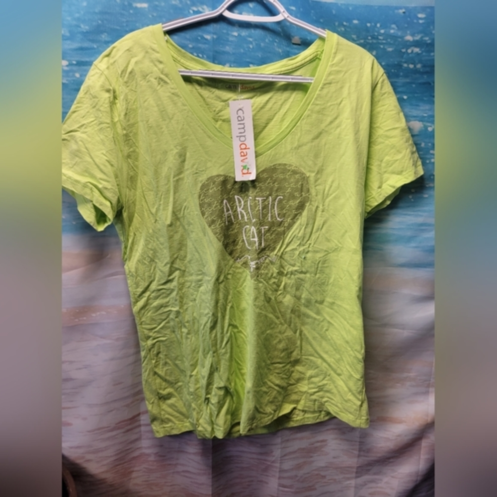 Arctic Cat NWT Lime Green Tshirt Ladiesβ size 2XL